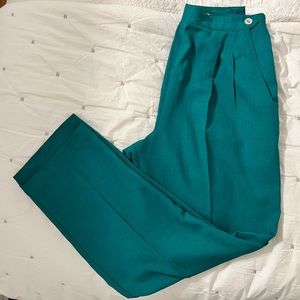 Vintage emerald green flowy trousers